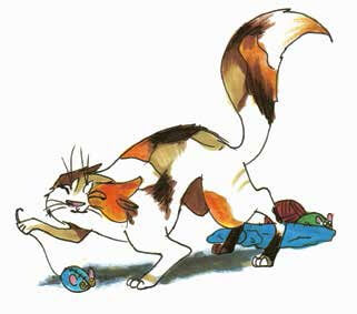 Below the Ice cat playing