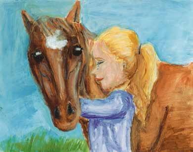 Judah hugging a horse