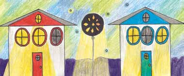 Saying Goodbye houses at night