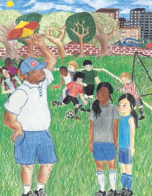 Soccer playing soccer