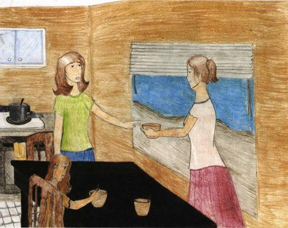 A Girl Called Helena eating hot cereal