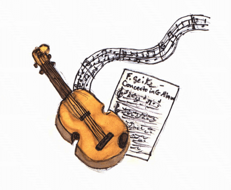 Musical Dreams violin and music notes