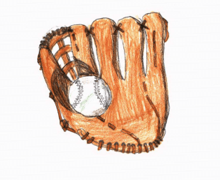 Adrian softball and glove