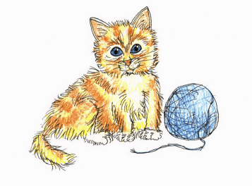 Because of Trust cat with fur ball