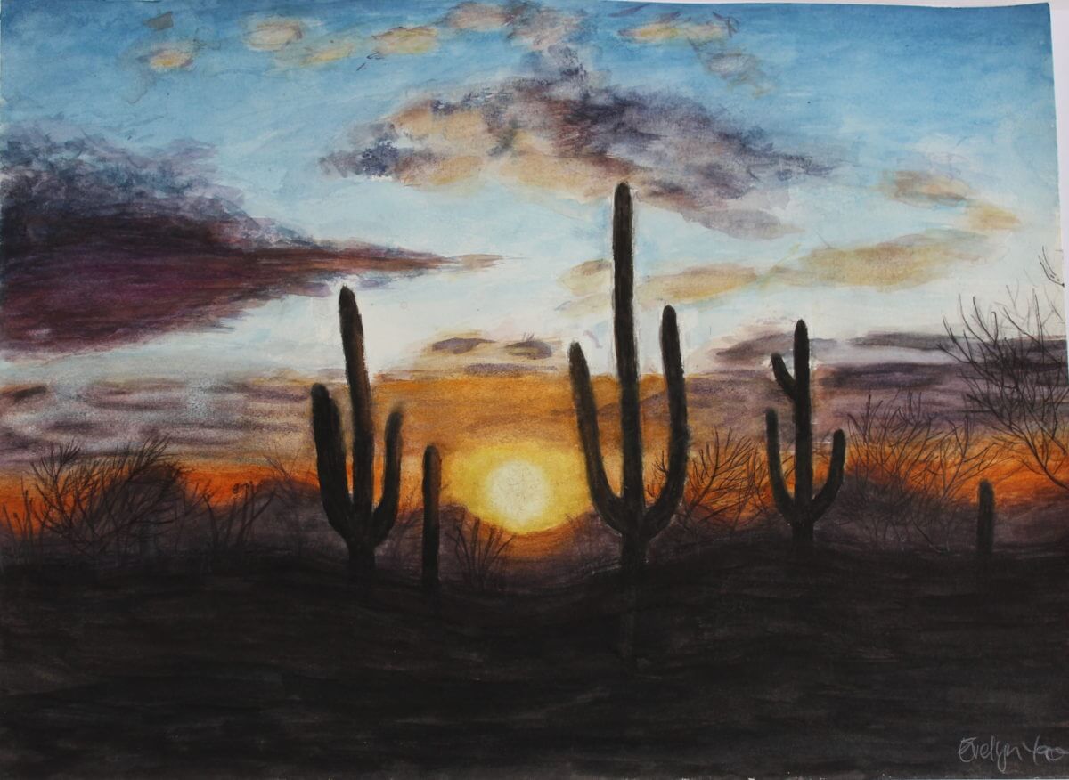 Saguaros at Sunset
