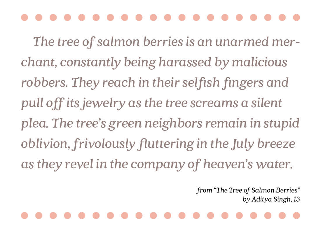 Tree of Salmon Berries text