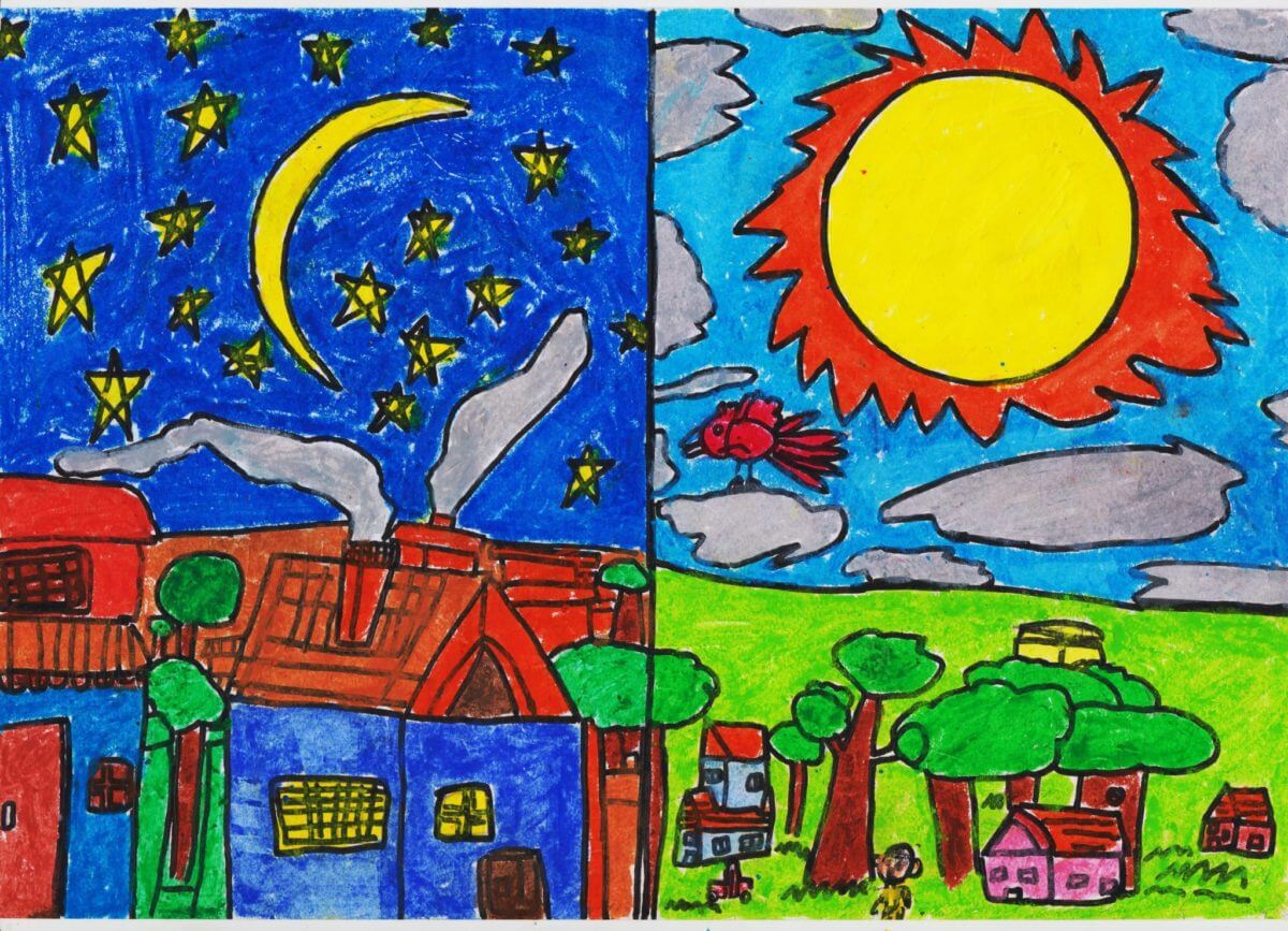 Sky in day and night