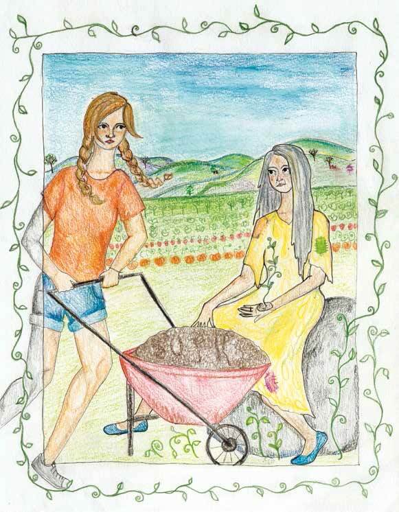 The Bean Plant pushing the wheel barrow