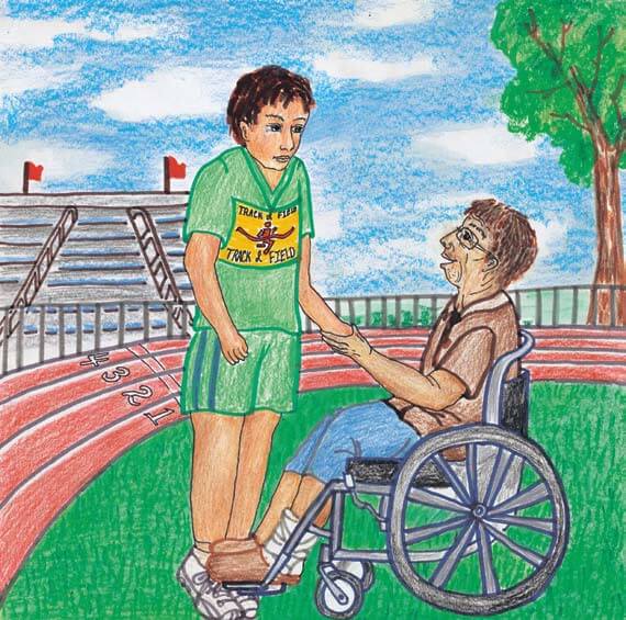 Bowl of Strawberries grandpa congratulating grandson