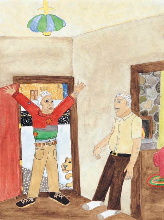 Stille Nacht showing off the sweater
