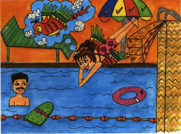 Daydreamer diving into the pool