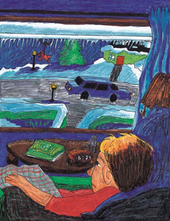 The Delivery Boy looking out the window