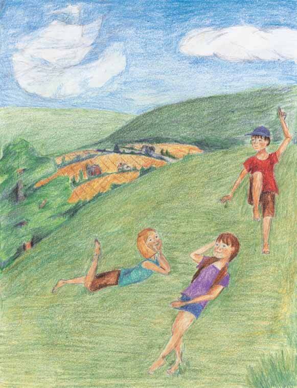 Summer Days talking on the grass