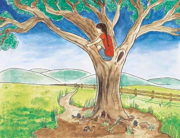 Plant a Thimble girl climbing a tree