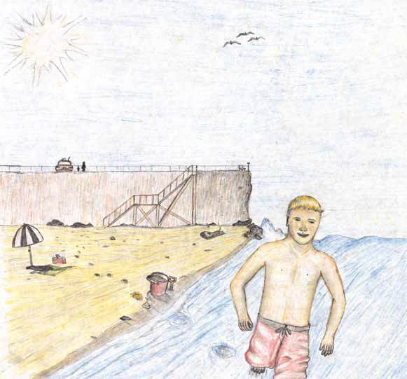Unstoppable visiting the beach