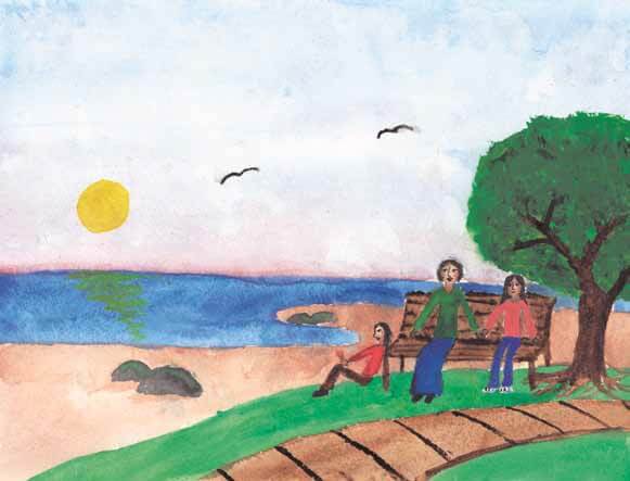 Splintery Embrace: A Memoir sitting on a bench