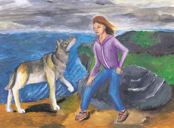 Through Each Other’s Eyes girl with a wolf