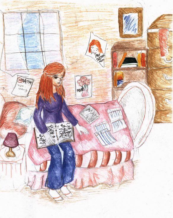 Mouse reading in bed