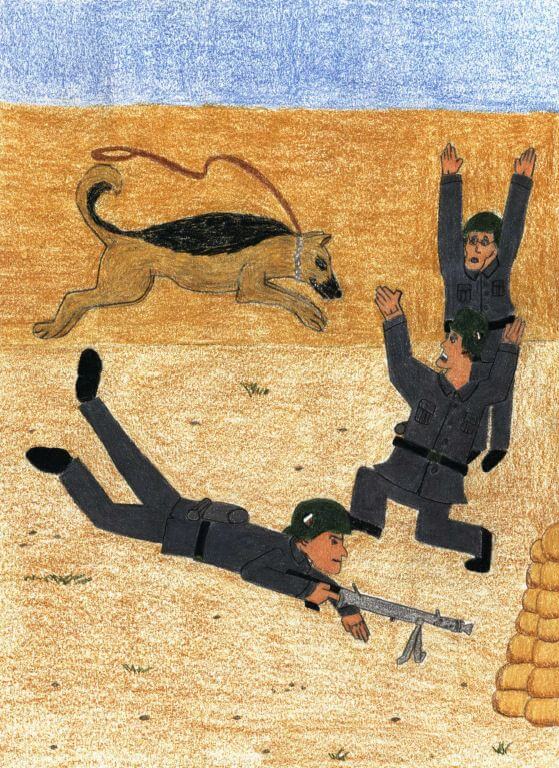A Dog of War dog attacking enemies
