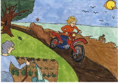 Roaring Regret biking downhill