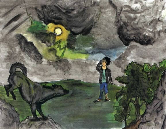 Moon Child werewolf on a fullmoon