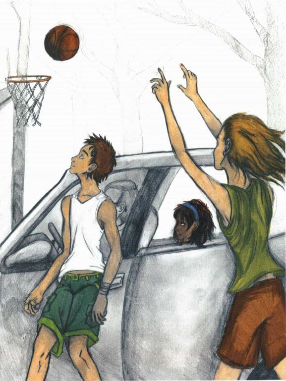 Revenge Is Bittersweet shooting a basketball