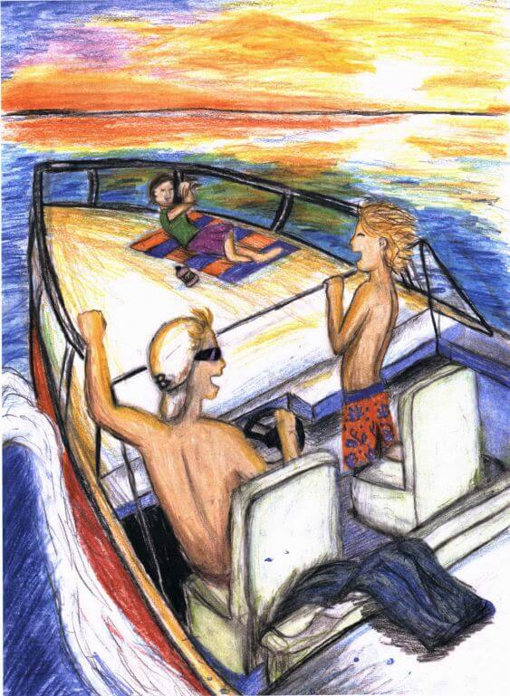 Friends Forever? on a boat