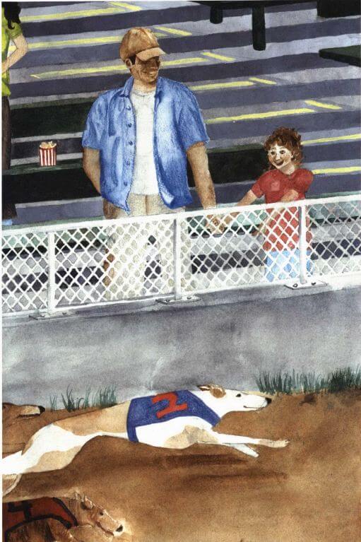 Greyhound Park watching a race dog