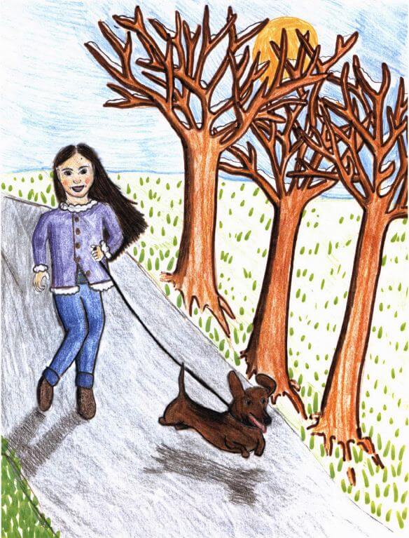 A Winter Walk walking with the dog