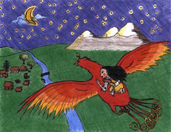 Cry of the Phoenix riding on the back of a phoenix