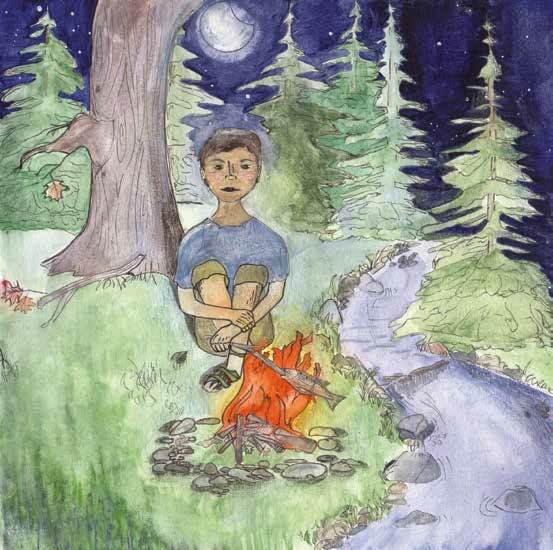 The Way Back Home alone in the forest with a fire