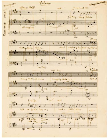 Manuscript of Lilian by Benjamin Britten, 1929, young composer.