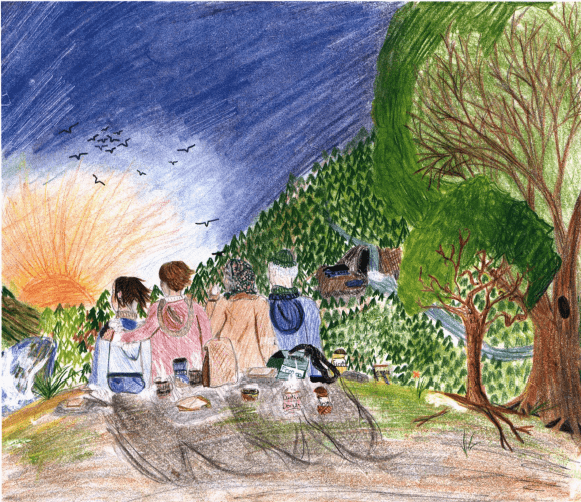 A Beautiful Memory family watching sunrise