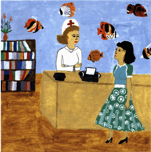 A Shaken Garden talking to a nurse