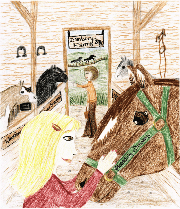 Piccadilly Dreams patting a horse