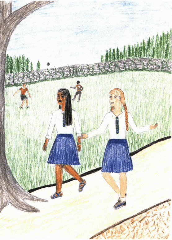 A Parting Gift two girls walking