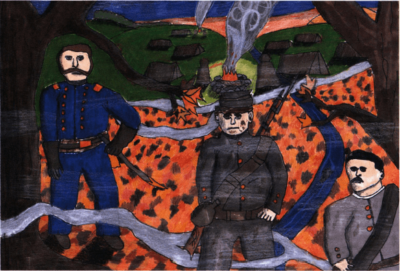 Hellish Beauty three soldiers