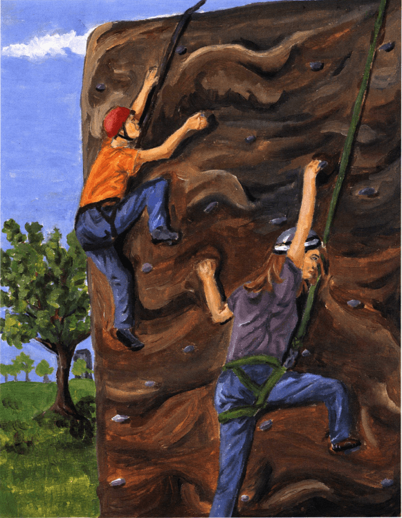 Losing Grip climbing a rock mountain