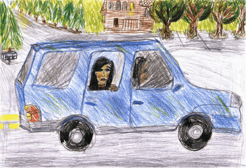 Moving On riding on a car