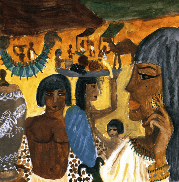 The Thief of Bubastis in a marketplace