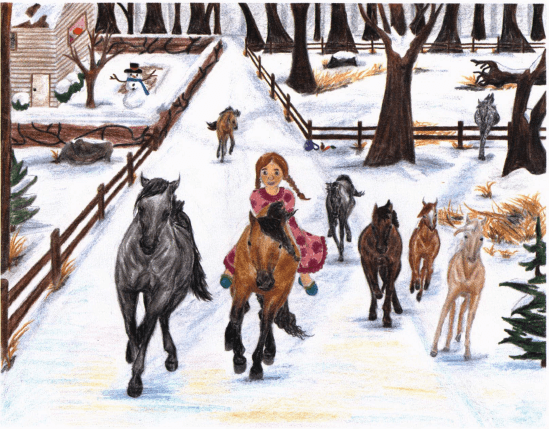 Morning of the Horses girl riding a horse
