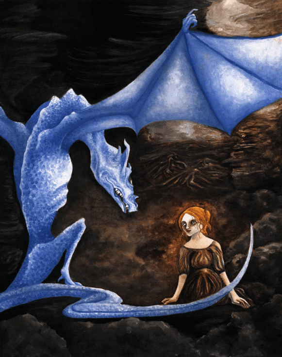 Penny's Journey girl talking to a dragon