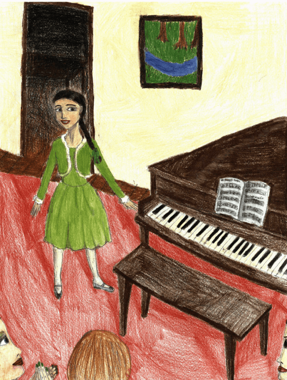 My Piano standing by the piano
