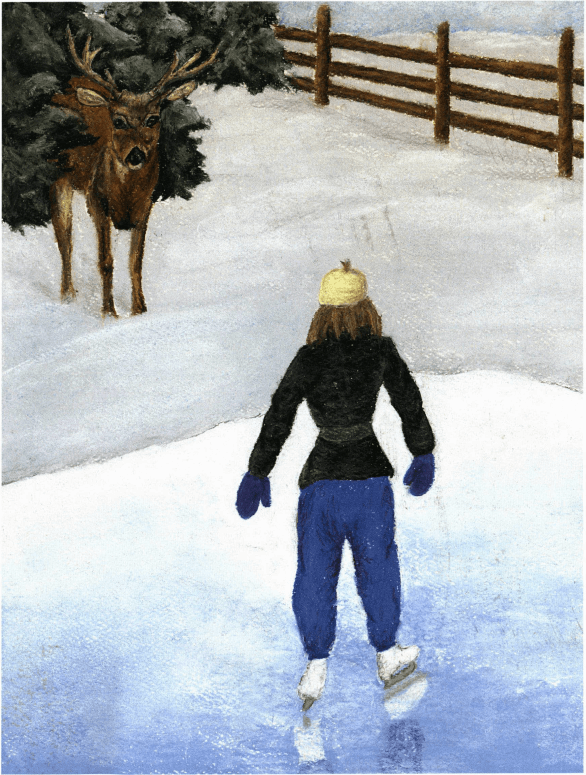 Samantha and the Stag meeting a stag