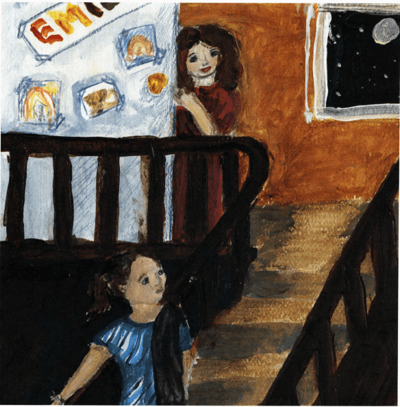 The Run Away? sisters in the stairs