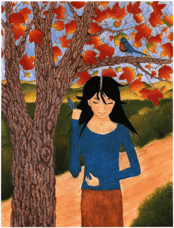 Forever Untitled girl near a tree