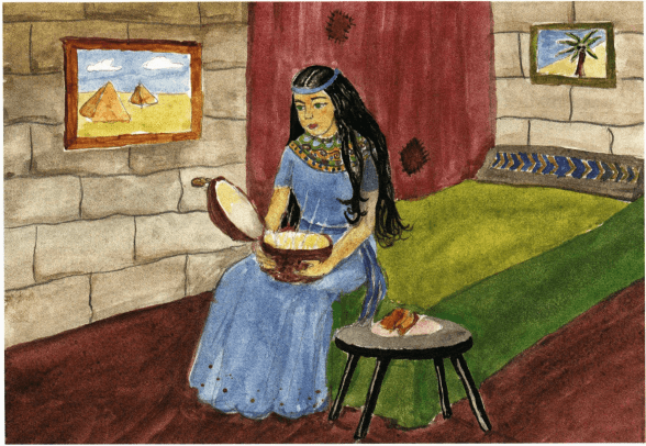 The Tale of Tawret girl sitting in the bed