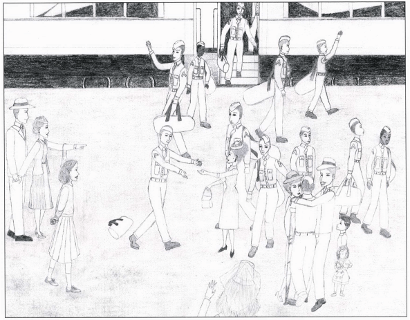 The Baseball in a crowd