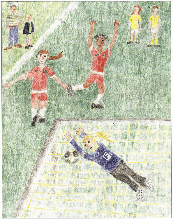 Halfback playing soccer