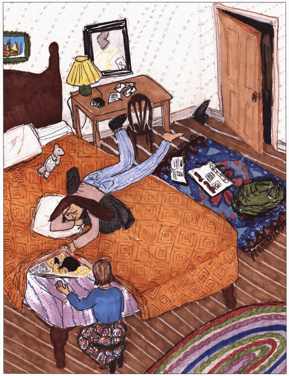 Reb's Secrets sleeping in bed